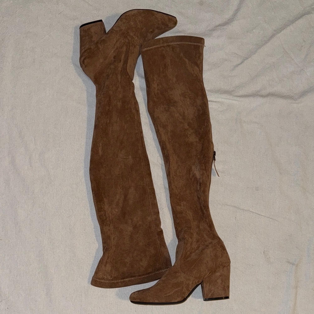Suede Like:  Over-the-Knee light Brown Boots size 8.5